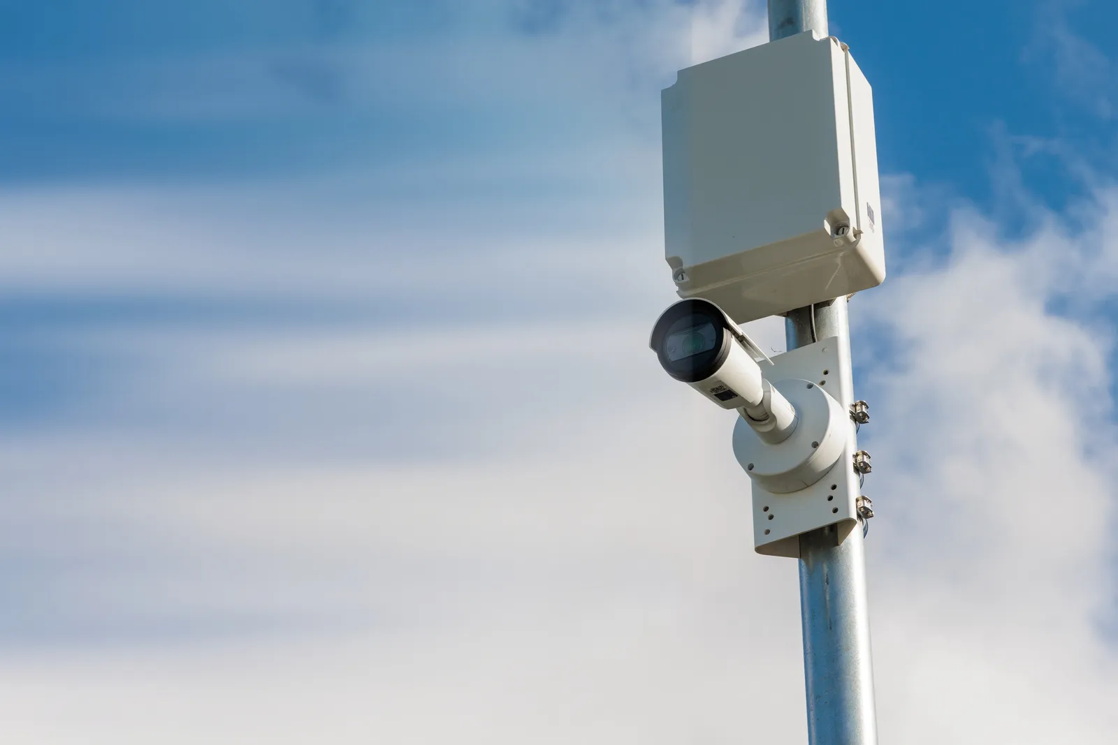 ANPR camera monitoring a car park entrance